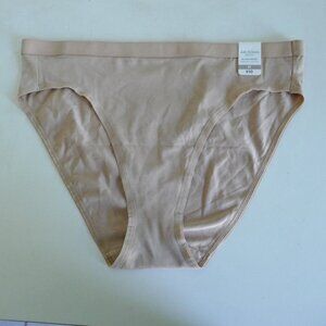 NWT Arizona organic cotton hi-leg bikini panties tan size M